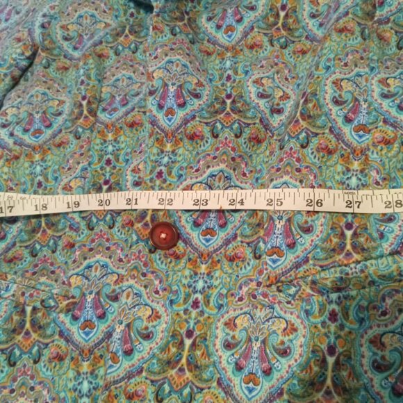 Short velvet jacket with silk lining, colorful paisley pattern, very soft - Picture 7 of 9